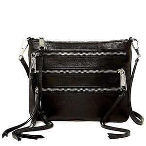 Rebecca Minkoff Three-Zip Rocker Crossbody Bag in Gunmetal